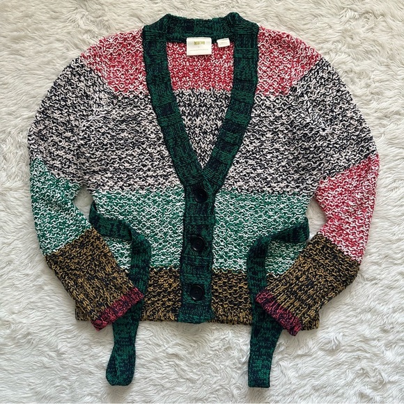 Anthropologie Maeve Sweater Harmony Cardigan Long Sleeve Button Front Knit Sz S - Picture 3 of 14